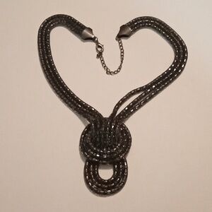 #1088. Gunmetal Toned Multi Layer Necklace.